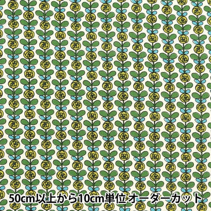 [Quantity starting from 5] Fabric 『Sheeting Mini Rose Off-White x Yellow ACS1097-B" COTTON KOBAYASHI