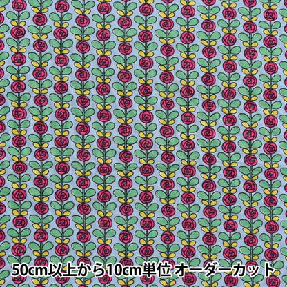 [Quantity starting from 5] Fabric 『Sheeting Mini Rose Gray x Red ACS1097-C" COTTON KOBAYASHI