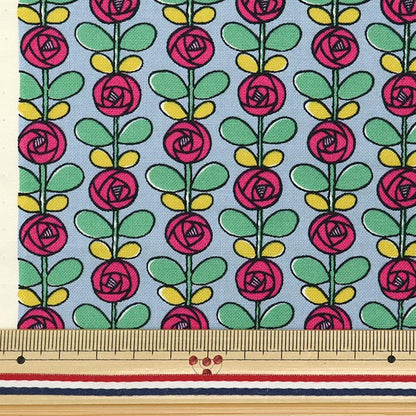 [Quantity starting from 5] Fabric 『Sheeting Mini Rose Gray x Red ACS1097-C" COTTON KOBAYASHI