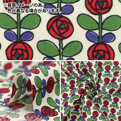[Quantity starting from 5] Fabric 『Sheeting Mini Rose Gray x Red ACS1097-C" COTTON KOBAYASHI