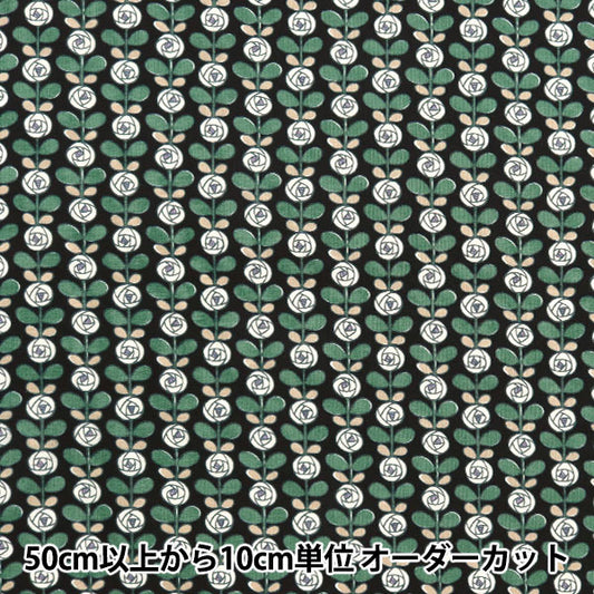 [Quantity starting from 5] Fabric 『Sheeting Mini Rose Black x Red ACS1097-D" COTTON KOBAYASHI