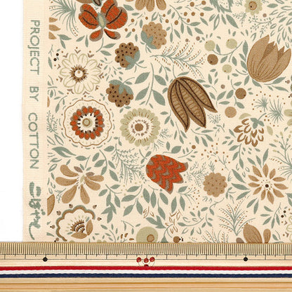 [Quantity starting from 5] Fabric 『Sheeting Botanical Garden Brown ACS1105-C" COTTON KOBAYASHI
