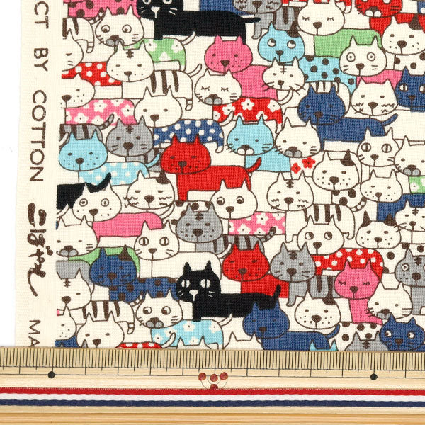 [数量从5开始] 织物 『板材织物 到处都是猫多ACS1107-A" COTTON KOBAYASHI