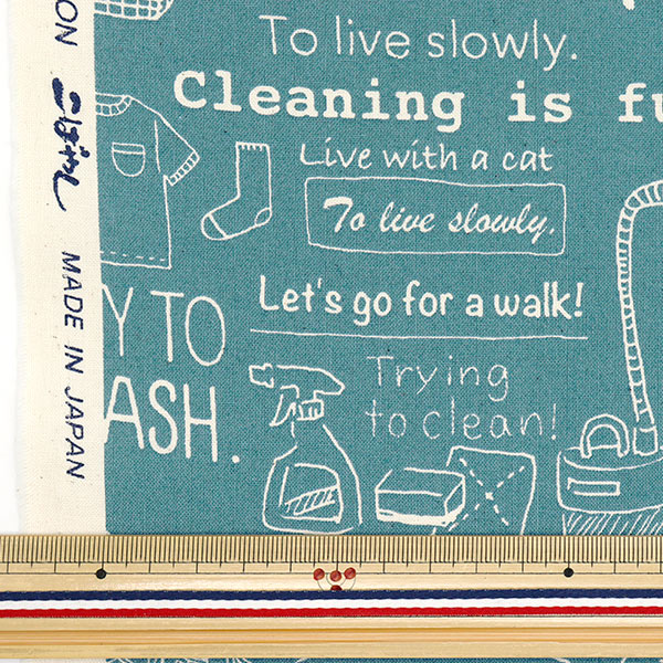 [Quantity starting from 5] Fabric 『Sheeting Cleaning cat Indigo ACS1110-C" COTTON KOBAYASHI
