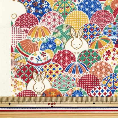 [数量从5开始] 织物 『板材织物 Temari Rabbit Multi ACS1109-A" COTTON KOBAYASHI
