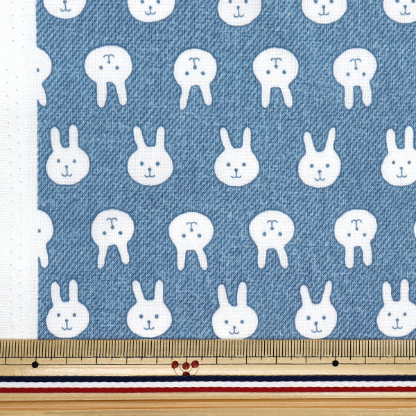 [Quantity starting from 5] Fabric 『Sheeting Usapion Denim Blue ACS1111-F" COTTON KOBAYASHI