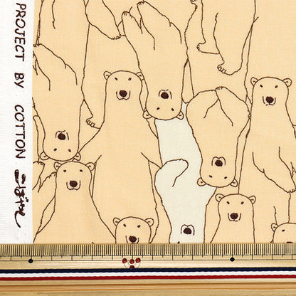 【数量5から】 生地 『シーチング 白クマだらけ クリーム ACS1112-B』 COTTON KOBAYASHI コットンこばやし 小林繊維