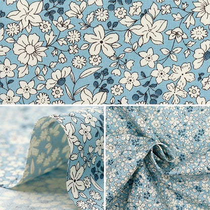 [Quantity starting from 5] Fabric "Broad Small Flower Pattern Blue KTS6623-B" COTTON KOBAYASHI