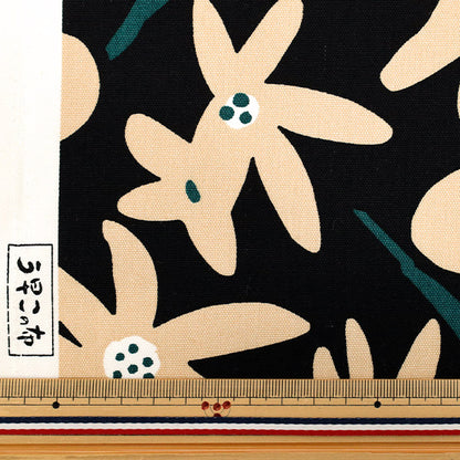 [Quantity starting from 5] Fabric "Usako's cloth" Oxford Season Black x Beige ACS1114-A" COTTON KOBAYASHI