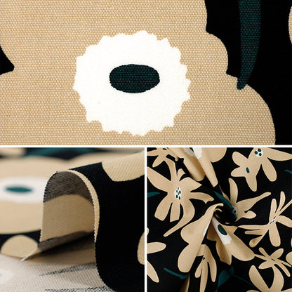 [Quantity starting from 5] Fabric "Usako's cloth" Oxford Season Black x Beige ACS1114-A" COTTON KOBAYASHI