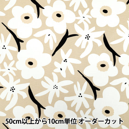 [Quantity starting from 5] Fabric "Usako's cloth" Oxford Season Beige x White ACS1114-C" COTTON KOBAYASHI