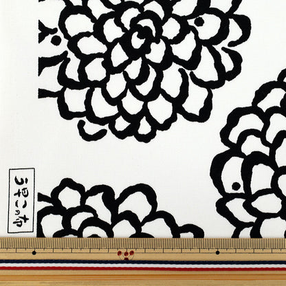 [Quantity starting from 5] Fabric "Usako's cloth" Oxford Dahlia White x Black ACS1115-C" COTTON KOBAYASHI