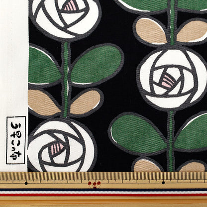 [Quantity starting from 5] Fabric "Usako's cloth" Oxford Rose Black x White ACS1116-B" COTTON KOBAYASHI