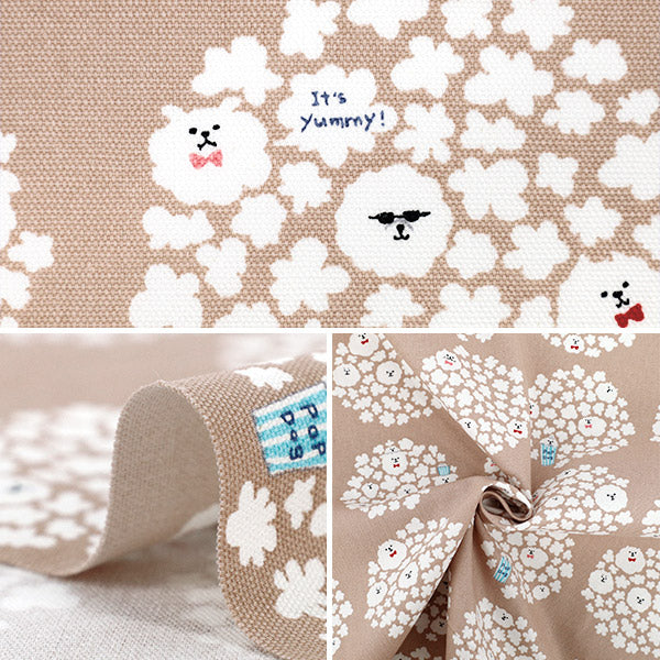 [Quantity starting from 5] Fabric 『Oxford Popcorn dog Greige ACS1117-A" COTTON KOBAYASHI