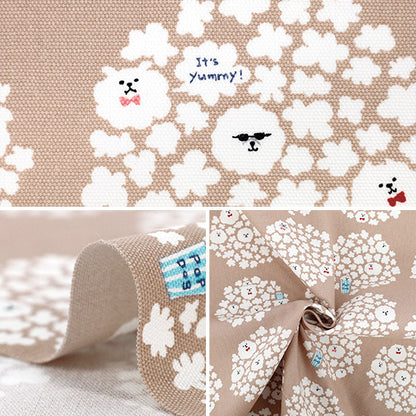 [Quantity starting from 5] Fabric 『Oxford Popcorn dog Greige ACS1117-A" COTTON KOBAYASHI