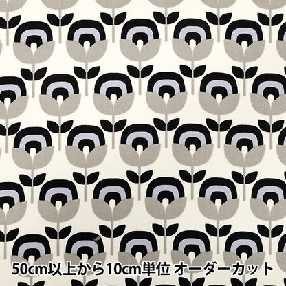 [Quantity starting from 5] Fabric 『Oxford Retro Flower Kinari x Gray ACS1130-A" COTTON KOBAYASHI