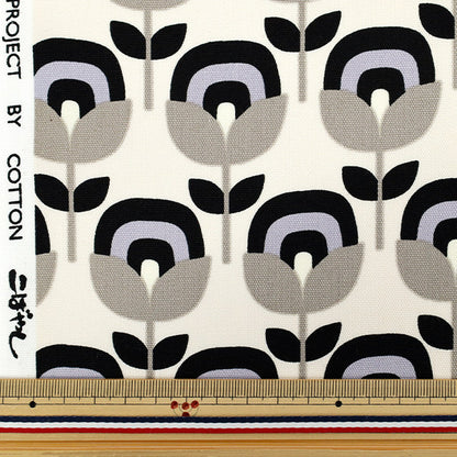 [Quantity starting from 5] Fabric 『Oxford Retro Flower Kinari x Gray ACS1130-A" COTTON KOBAYASHI