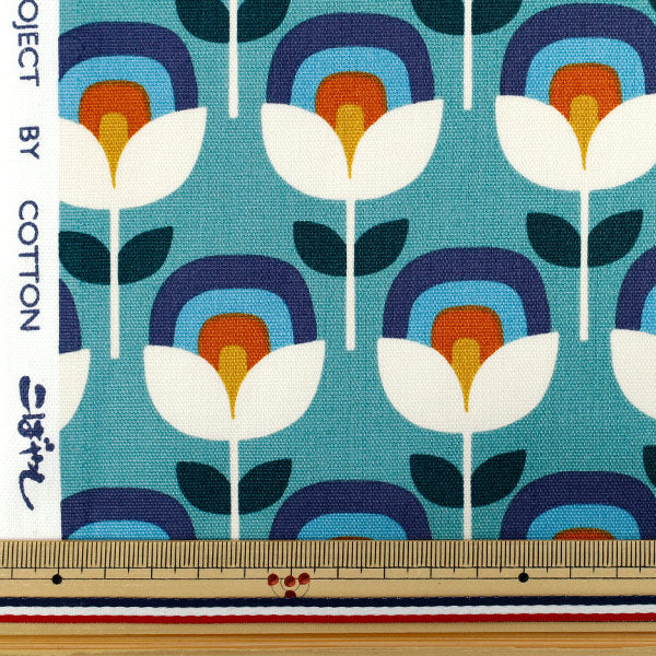 [Quantity starting from 5] Fabric 『Oxford Retro Flower Blue ACS1130-C" COTTON KOBAYASHI