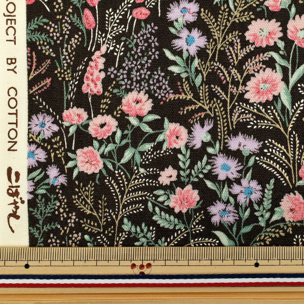 [Quantity starting from 5] Fabric 『Oxford Wildflower Brown ACS1128-C" COTTON KOBAYASHI