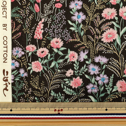 [Quantity starting from 5] Fabric 『Oxford Wildflower Brown ACS1128-C" COTTON KOBAYASHI