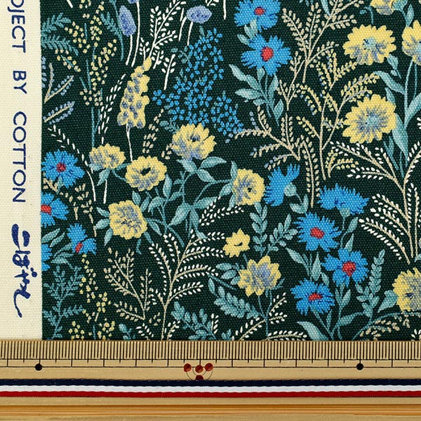 [Quantity starting from 5] Fabric 『Oxford Wildflower Green ACS1128-D" COTTON KOBAYASHI