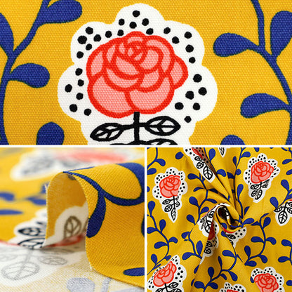 [Quantity starting from 5] Fabric "Usako's cloth" Oxford Florence Yellow x Red ACS1139-A" COTTON KOBAYASHI