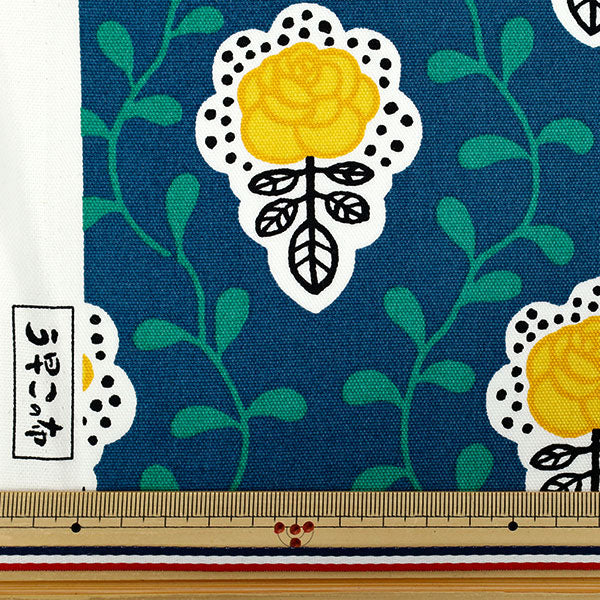 [Quantity starting from 5] Fabric "Usako's cloth" Oxford Florence Blue x Yellow ACS1139-C" COTTON KOBAYASHI