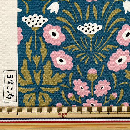 [Quantity starting from 5] Fabric "Usako's cloth" Oxford Shaina Flower Blue x Pink ACS1140-B" COTTON KOBAYASHI