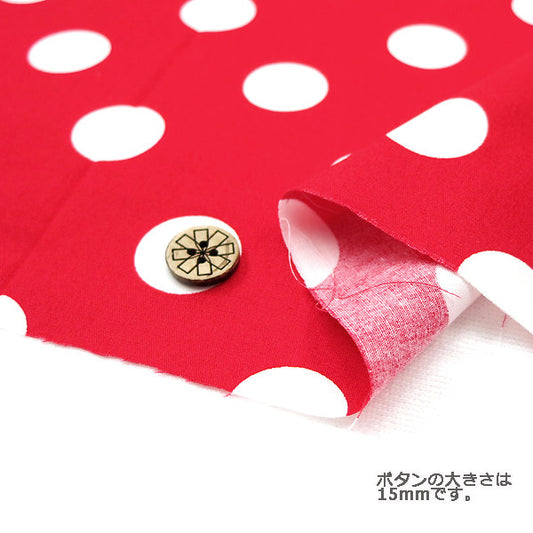 [来自数量5] 织物 『波尔卡圆点Broadprint 88190-3-10（红色背部X White）”