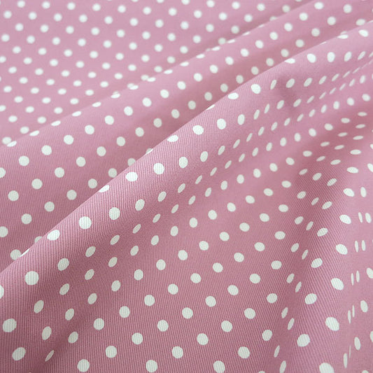 [来自数量5] 织物 『波尔卡圆点Twill Print Pink X White 织物 布点打印
