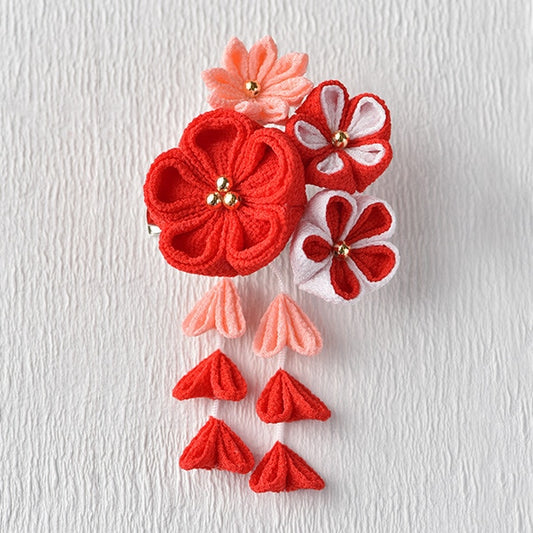 手工艺品Kit“ Takagi Ayaka Brouch Red LH-411配件Bloo Kyochiri Chirinen Tsumamizaiku 日本Genki日本枪支艺术日本图案“ Panami Panami takagi纤维