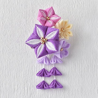 手工艺品盒“高塔阿亚卡·布鲁·紫色LH-412附件broach kyokirinen Tsumamizaiku 日本Genki日本枪支艺术日本图案“ Panami Panami takagi纤维