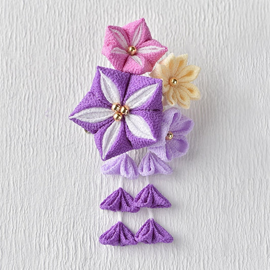 手工艺品盒“高塔阿亚卡·布鲁·紫色LH-412附件broach kyokirinen Tsumamizaiku 日本Genki日本枪支艺术日本图案“ Panami Panami takagi纤维