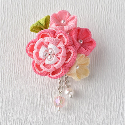 手工艺品套件“高塔阿亚卡·布拉奇粉红色LH-413附件broach kyochiri Tsumamizaiku 日本Genki日本枪支艺术日本图案“ Panami Panami takagi纤维