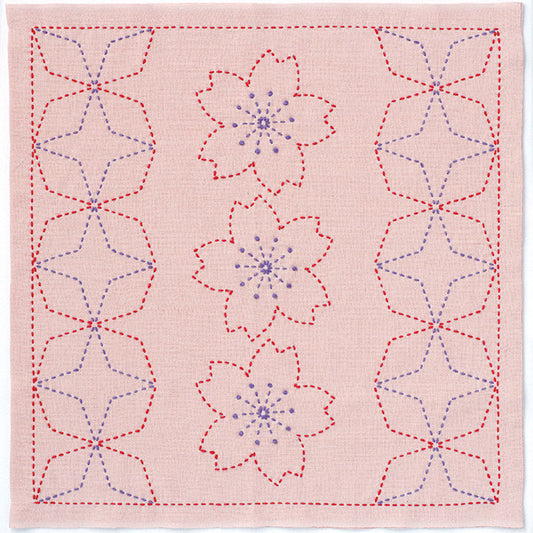 Embroidery kit "SashikoKit Hana Fukin Sakura and Kakunoho (Shibu Pink) 243] Olympus