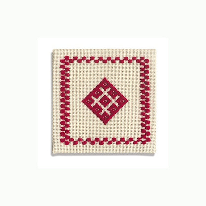 Embroidery kit "Kogin Kit 18 coaster (red)" Olympus