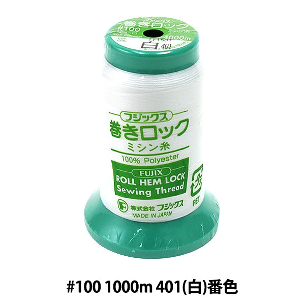用于岩石缝纫机缝纫机线 “ Wrammed Rock＃100 1000m 401（白色）禁令” Fujix Fujix