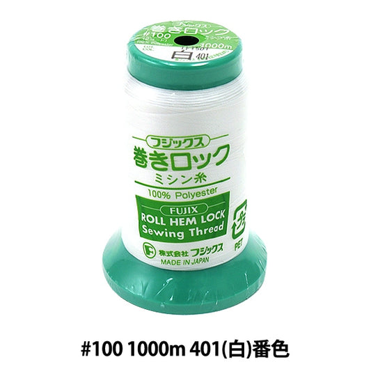 用于岩石缝纫机缝纫机线 “ Wrammed Rock＃100 1000m 401（白色）禁令” Fujix Fujix