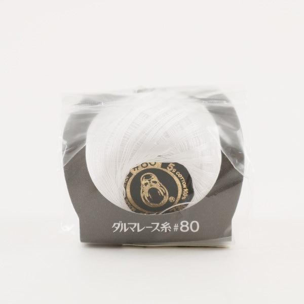 钩针线 『DARUMA钩针线 ＃80 5G 1（白色）數字] Daruma DARUMA 橫田