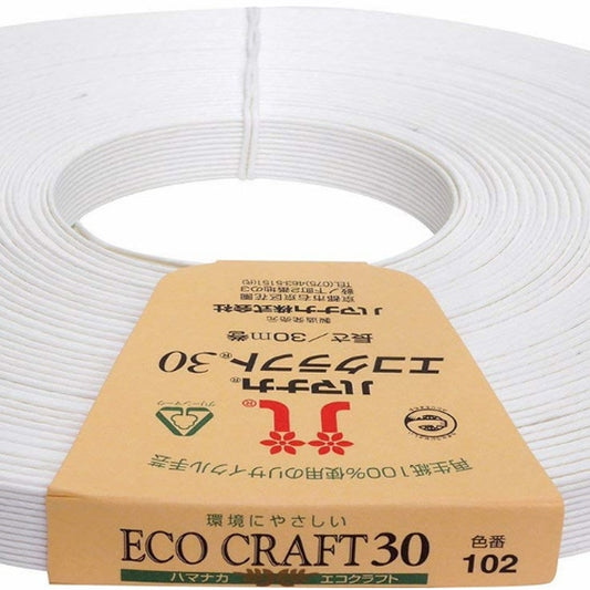 手工艺带“回收纸带Ecocraft30（Eco Craft 30）102彩色白色” Hamanaka