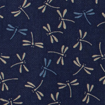 [From quantity 5] Fabric 『FabricDragonfly Japanese toneSheetingPrint dark blue 88222-7-5]