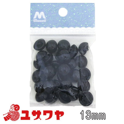 Buttons "Founded Botan 13mm Back Hole Type Black 30"