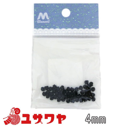 Button "Founded Botan 4mm Back Hole Type Black 50