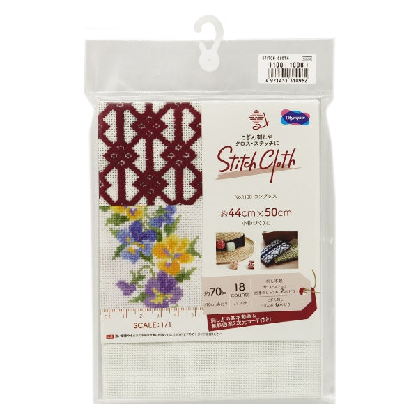 刺绣布 “对于Kogin刺伤 剪布 第1100号国会18 Count 70 Eye White（1006）] Olympus