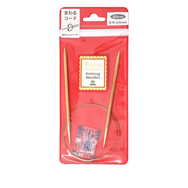 Knitting Needles "Knina Swivel Knitting Needless) BambooCirclar Needles 80cm No. 6] Tulip tulip