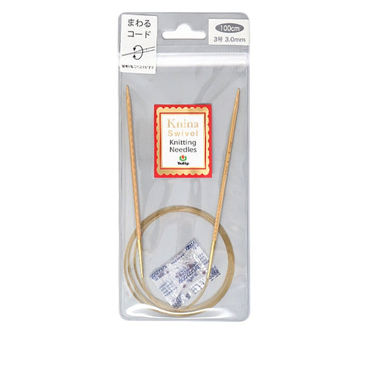 Knitting Needles "Knina Swivel Knitting Needless) BambooCirclar Needles 100cm 3] Tulip tulip