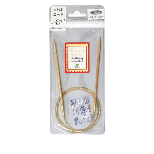 Knitting Needles "Knina Swivel Knitting Needless) BambooCirclar Needles 100cm No. 4] Tulip tulip