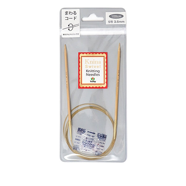 Knitting Needles "Knina Swivel Knitting Needless) BambooCirclar Needles 100cm 5] Tulip tulip