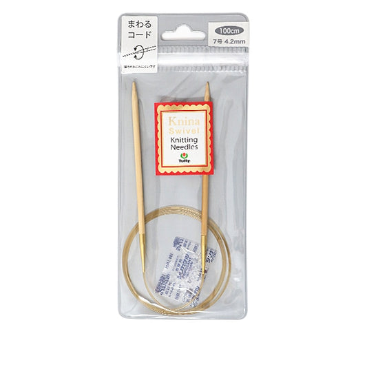 Knitting Needles "Knina Swivel Knitting Needless) BambooCirclar Needles 100cm 7] Tulip tulip