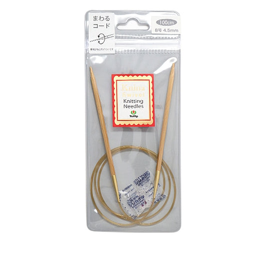 Knitting Needles "Knina Swivel Knitting Needless) BambooCirclar Needles 100cm No. 8] Tulip tulip